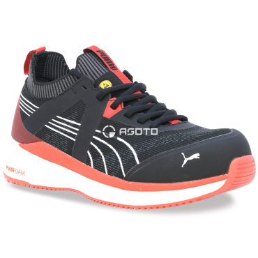 Buty robocze PUMA Turbo blk/red Low S1PS ESD